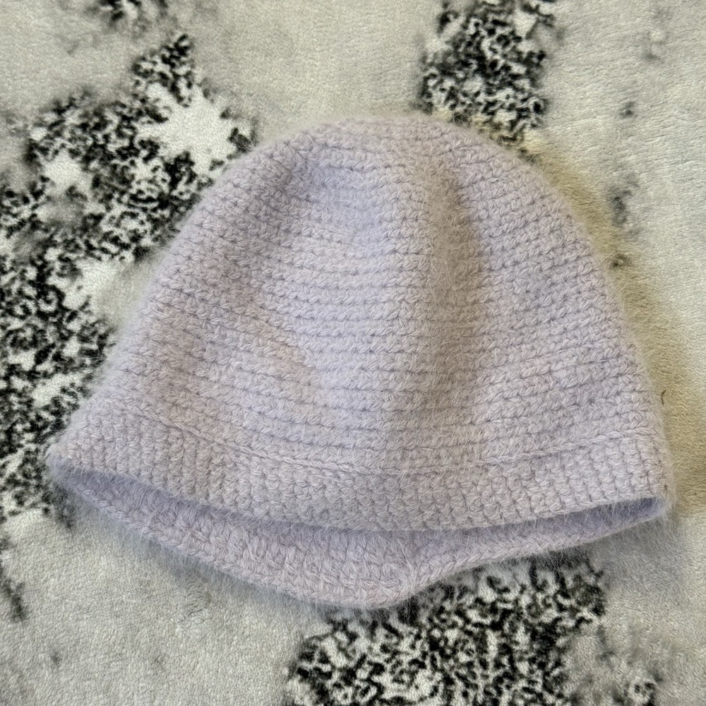 Club Monaco Hat Womens One Size Light Purple Soft Rounded Crown‎ Brim Crochet